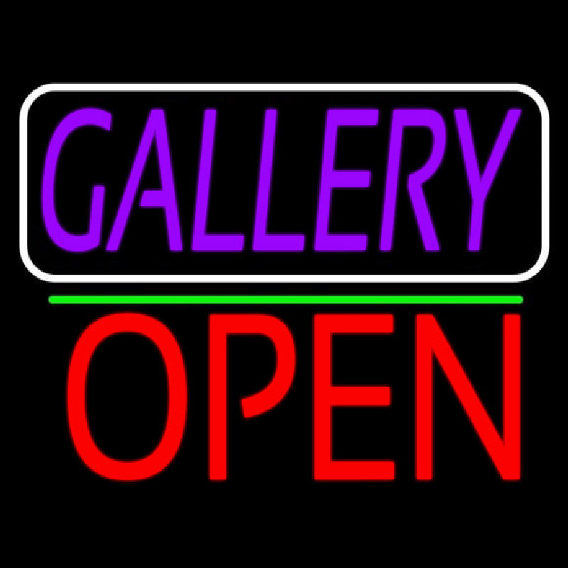 Purle Gallery With Open 1 Neonskylt