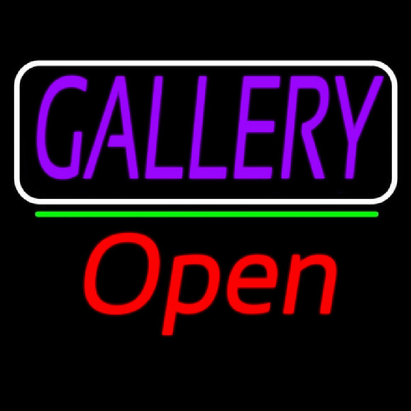 Purle Gallery With Open 2 Neonskylt