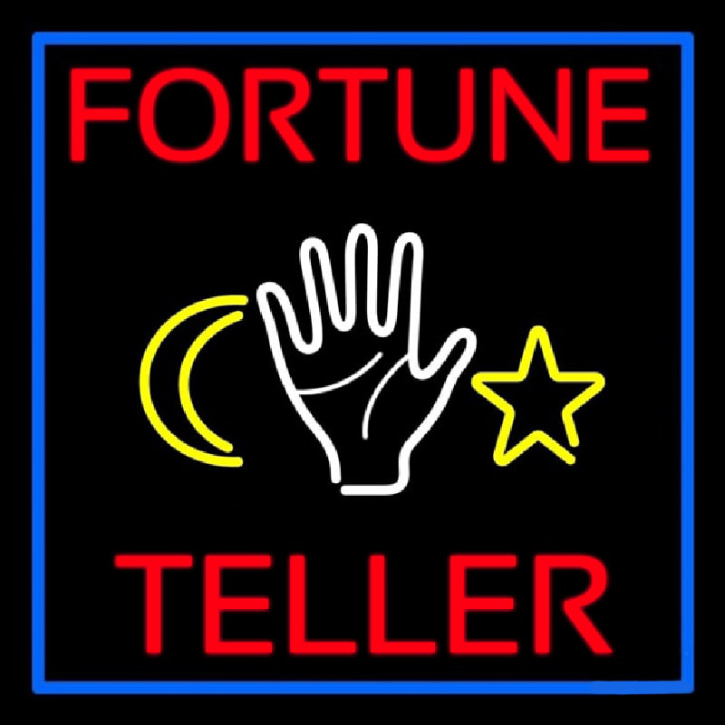 Purple Fortune Teller With Logo Neonskylt
