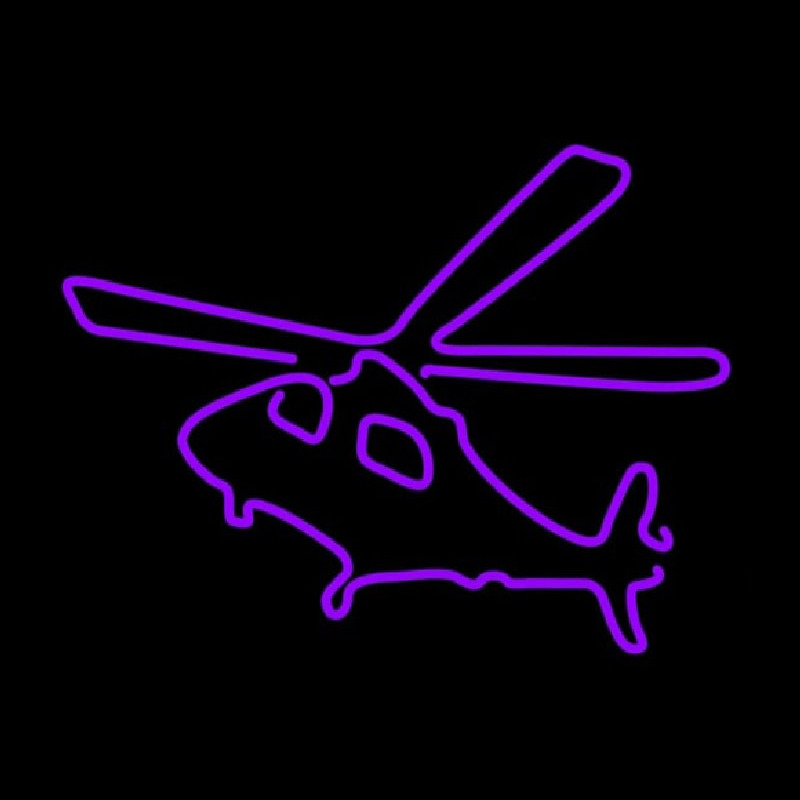 Purple Helicopter Neonskylt