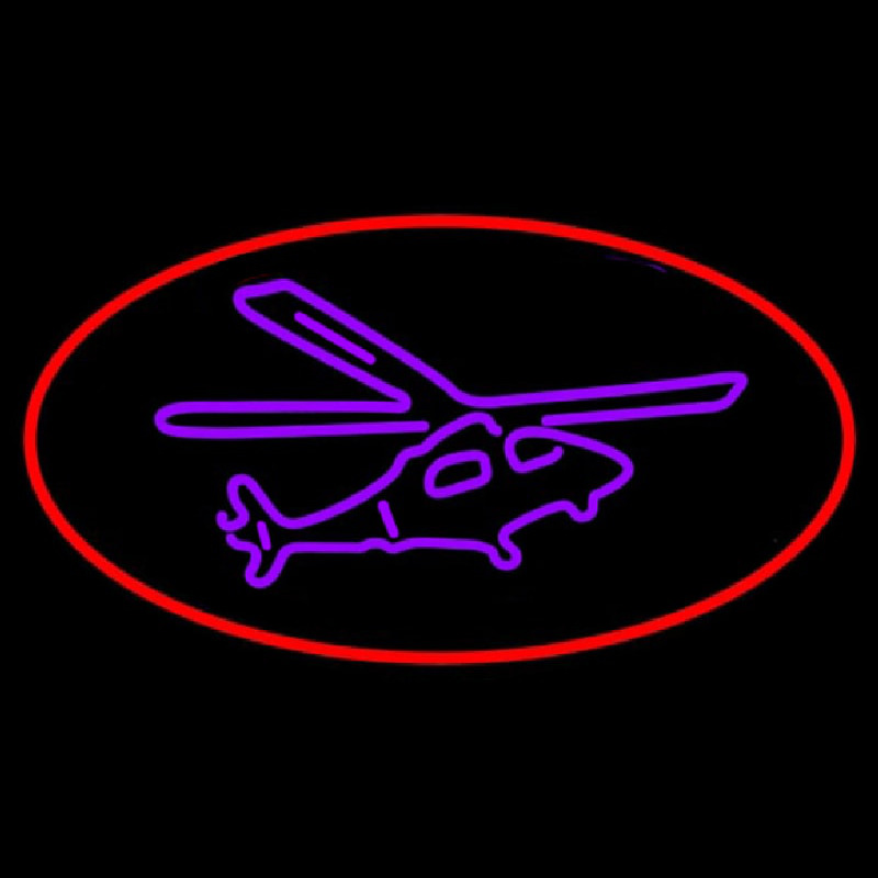 Purple Helicopter Neonskylt