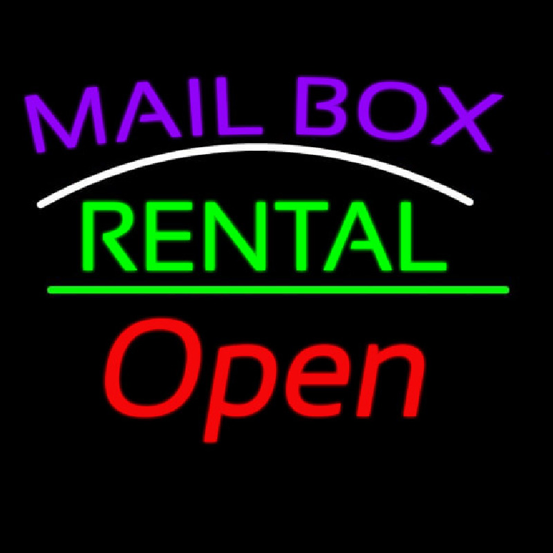 Purple Mailbo  Turquoise Rental With Open 2 Neonskylt