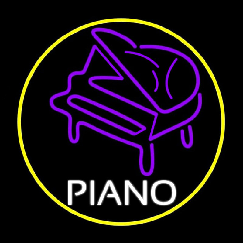 Purple Piano Neonskylt
