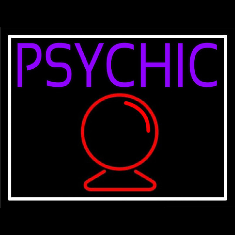 Purple Psychic With Crystal Neonskylt