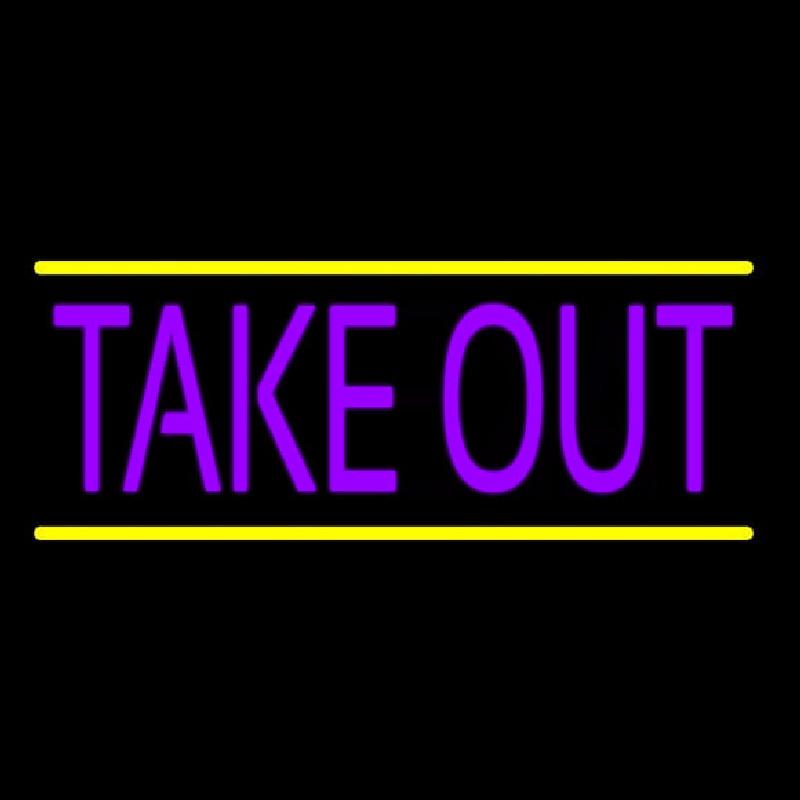 Purple Take Out Neonskylt