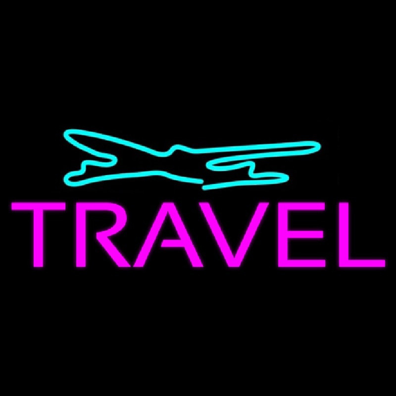 Purple Travel Turquoise Logo Neonskylt