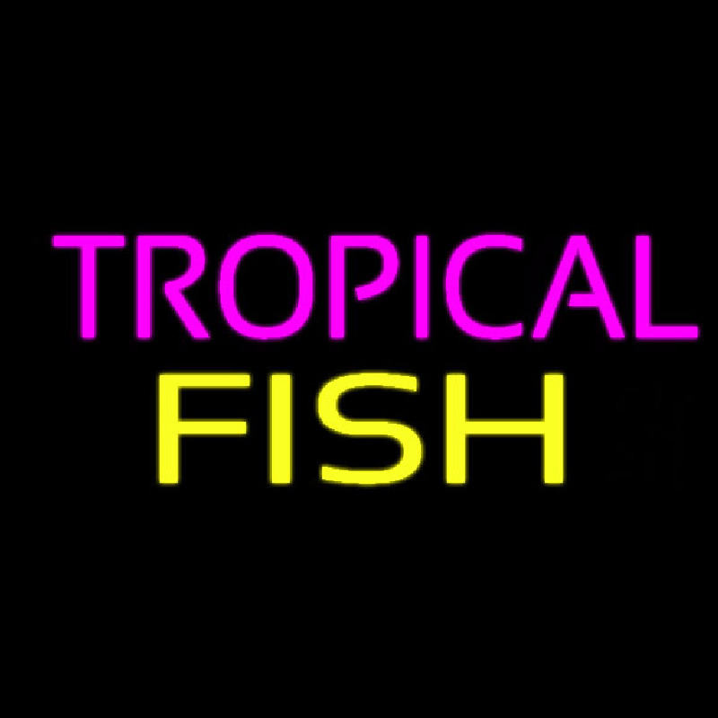 Purple Tropical Yellow Fish Neonskylt