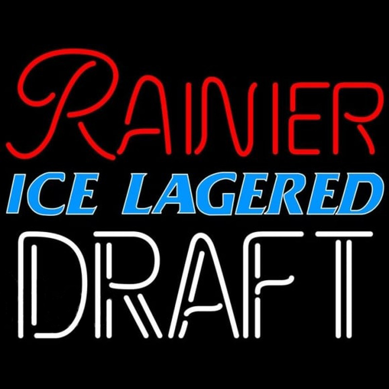 Rainier Ice Lagered Draft Beer Sign Neonskylt