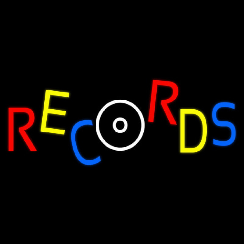 Records Block 1 Neonskylt