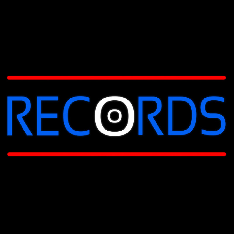 Records Red Line 3 Neonskylt