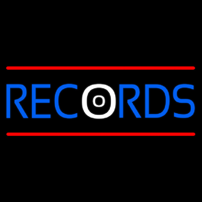 Records Red Line Neonskylt