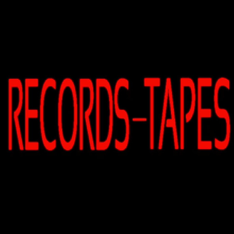 Records Tapes Neonskylt