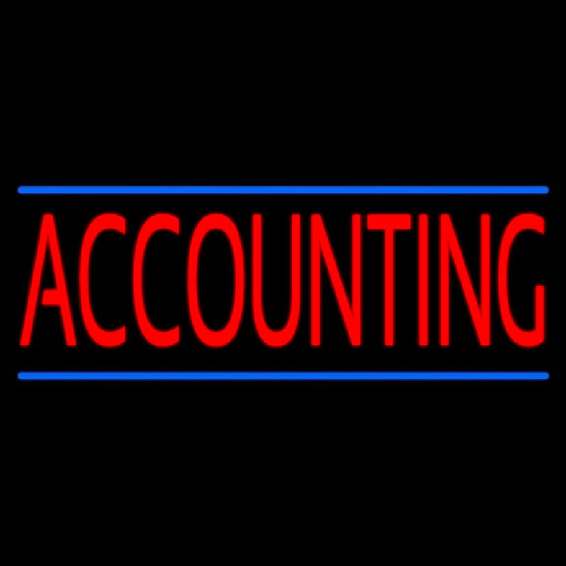 Red Accounting Blue Lines Neonskylt