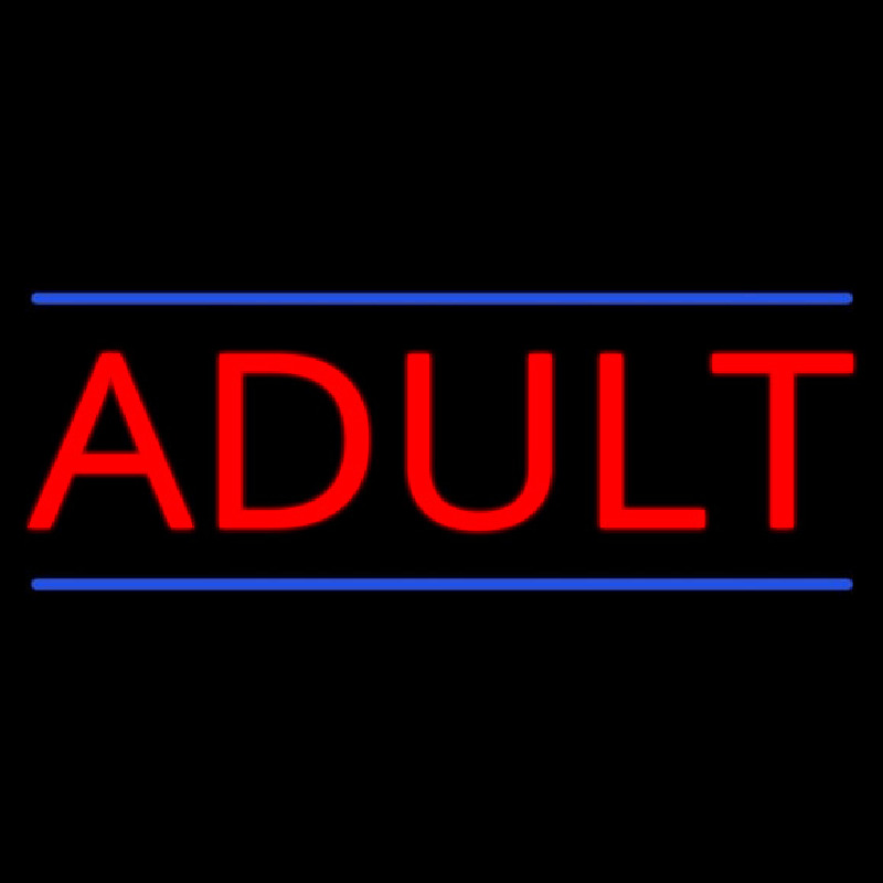 Red Adult Blue Lines Neonskylt