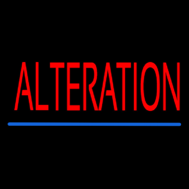 Red Alteration Blue Underline Neonskylt