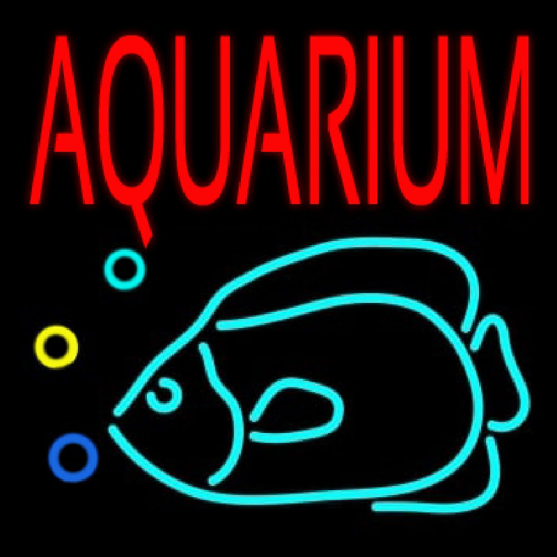 Red Aquarium Fish Logo Neonskylt