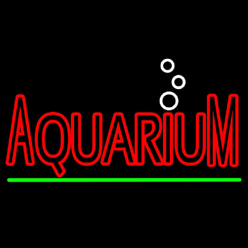 Red Aquarium Green Line Neonskylt