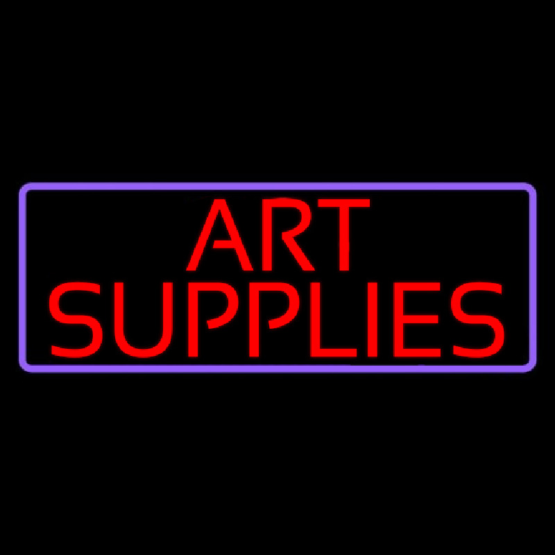 Red Art Supplies With Border Neonskylt
