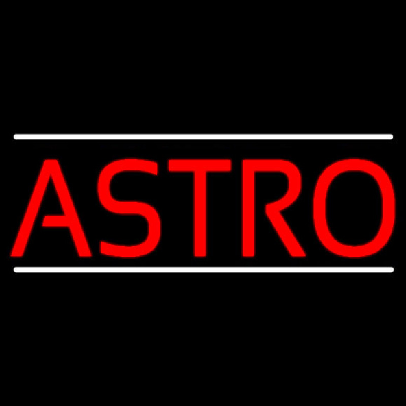 Red Astro White Line Neonskylt