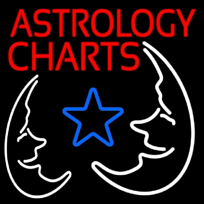 Red Astrology Charts Neonskylt