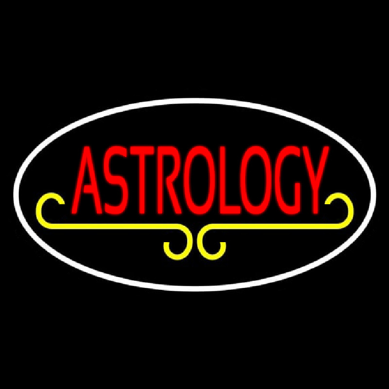 Red Astrology White Border Neonskylt