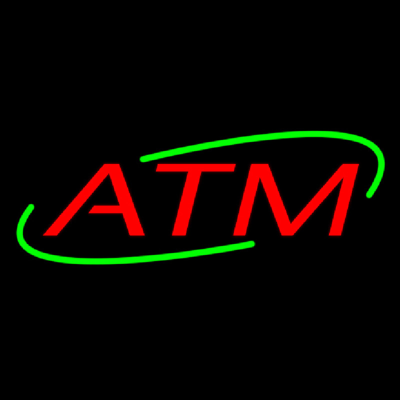 Red Atm Neonskylt