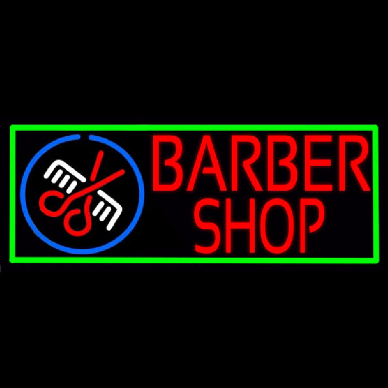 Red Barber Shop Neonskylt