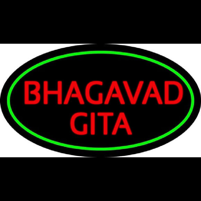 Red Bhagavad Gita With Border Neonskylt