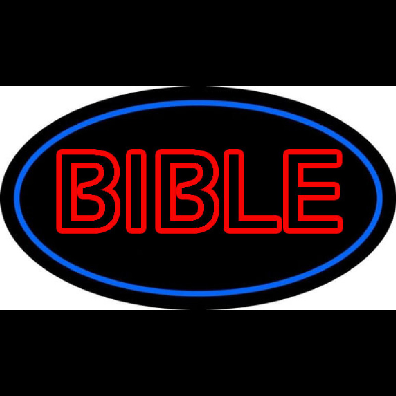 Red Bible Blue Border Neonskylt