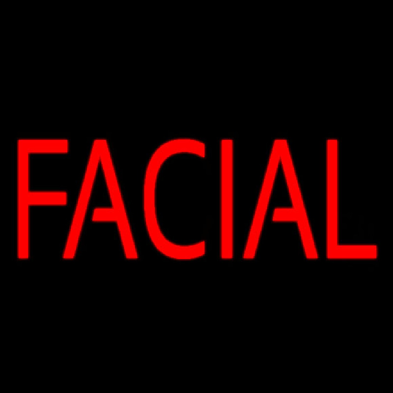 Red Block Facial Neonskylt