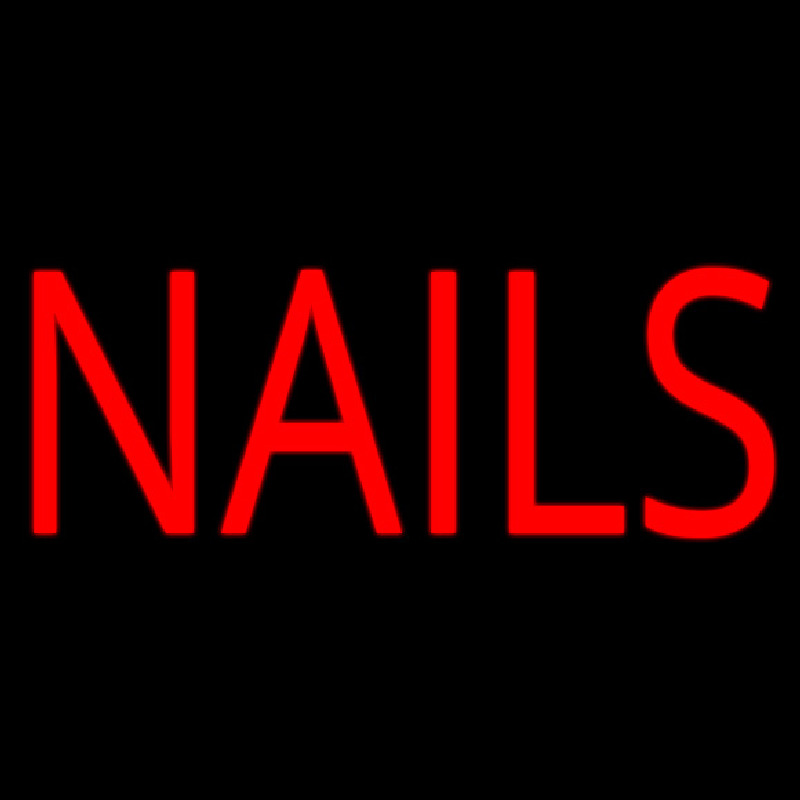 Red Block Nails Neonskylt