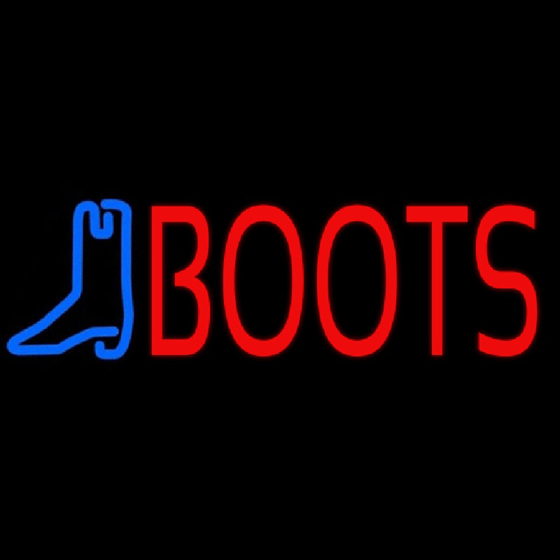 Red Boots With Logo Neonskylt