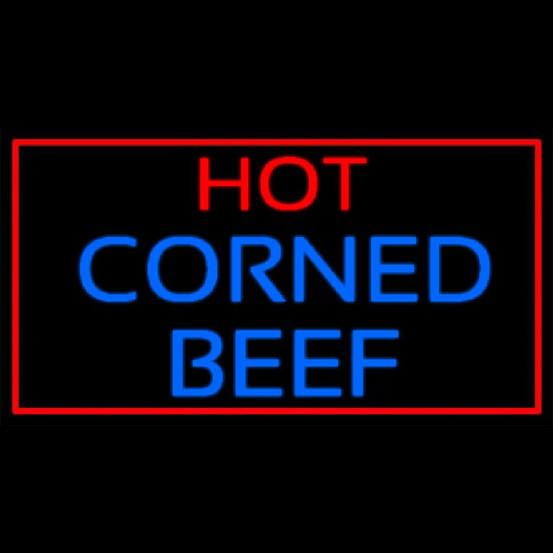 Red Border Hot Corned Beef Neonskylt