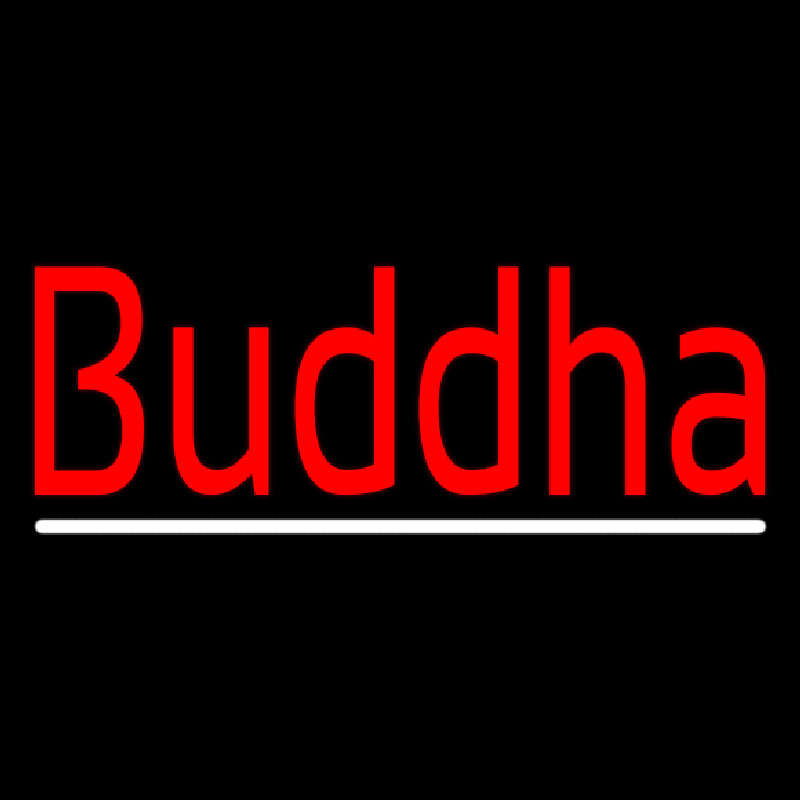Red Buddha With Line Neonskylt