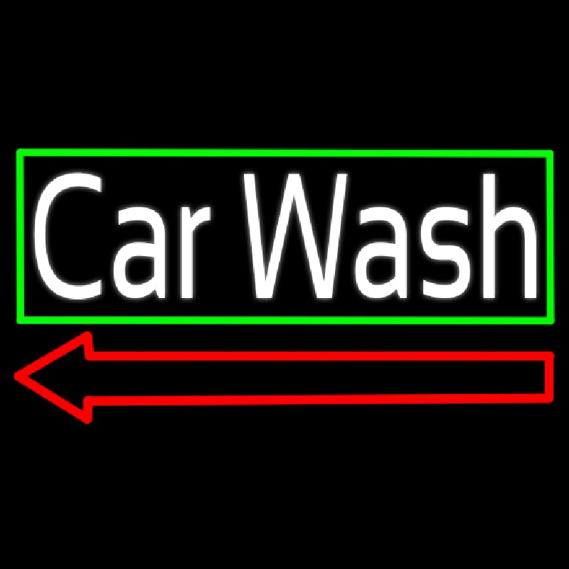 Red Car Wash With Border 1 Neonskylt