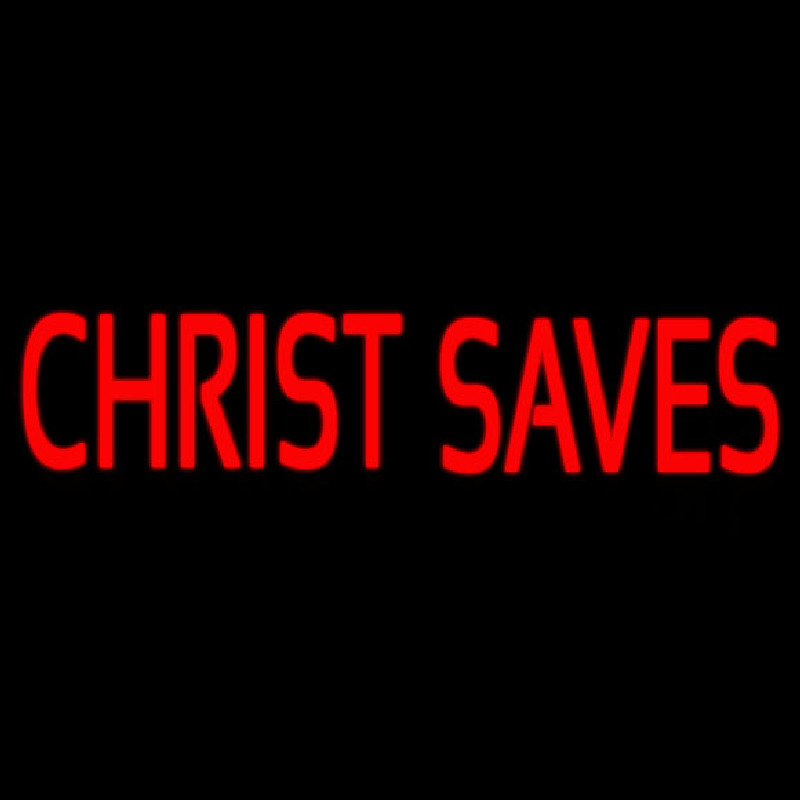 Red Christ Saves Neonskylt