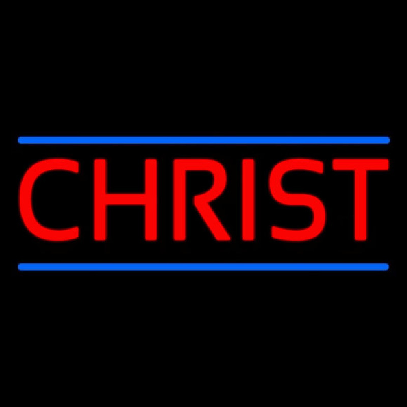 Red Christ With Line Neonskylt