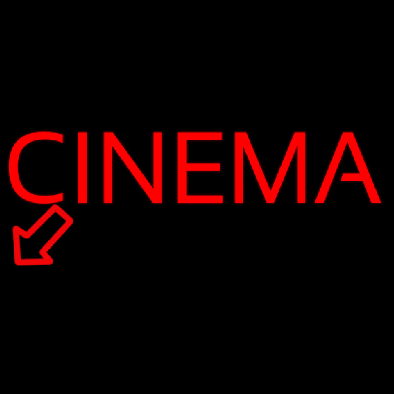 Red Cinema Here Neonskylt