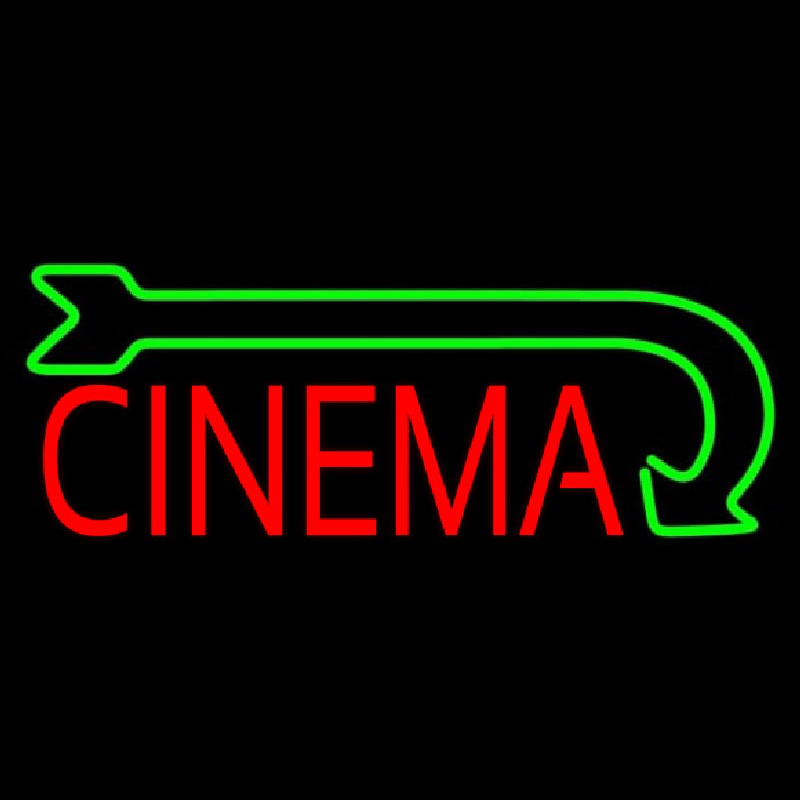 Red Cinema With Green Arrow Neonskylt