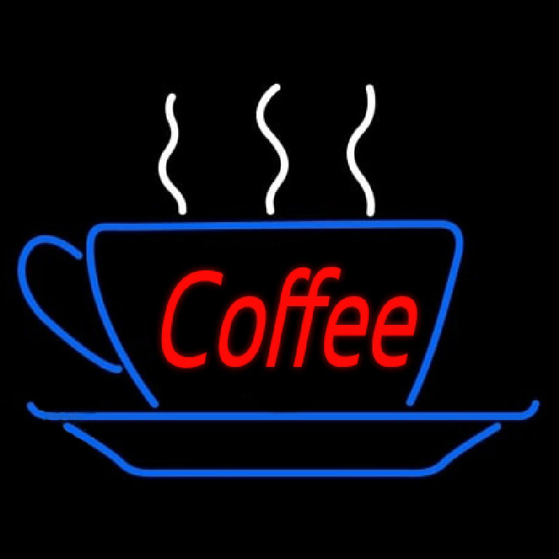 Red Coffee Inside Cup Neonskylt