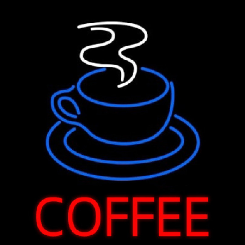 Red Coffee With Cup Neonskylt