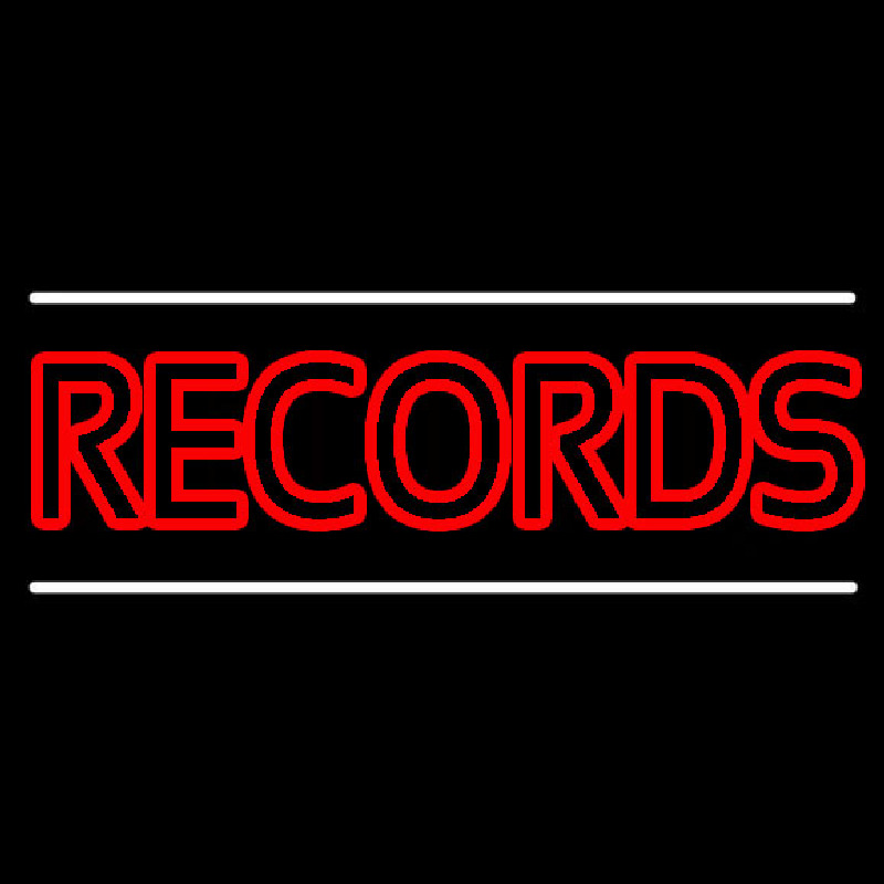 Red Colored Records Neonskylt