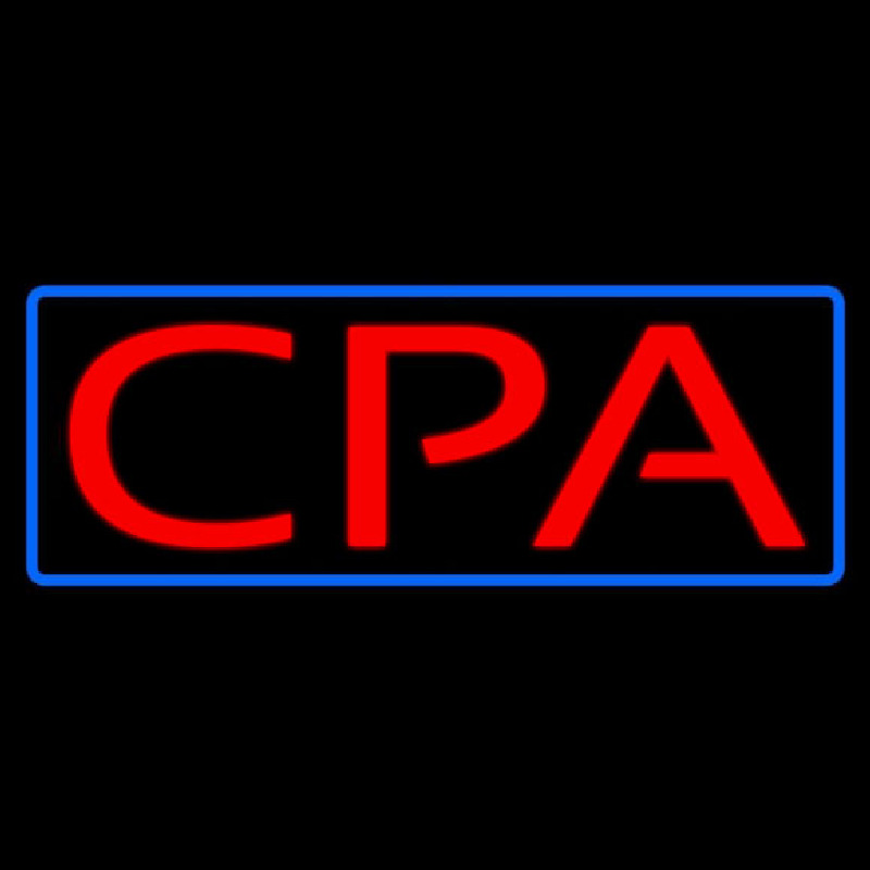 Red Cpa Blue Border Neonskylt