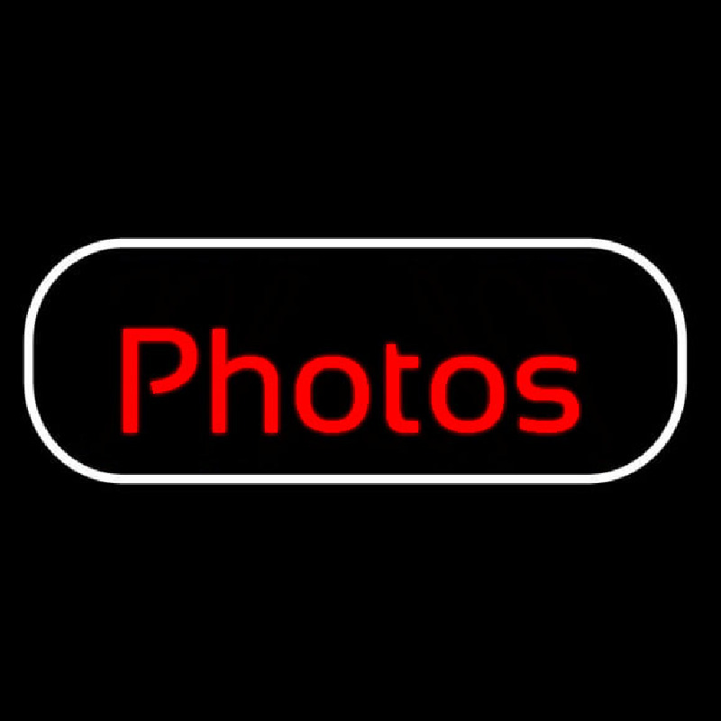 Red Cursive Photos With Border Neonskylt