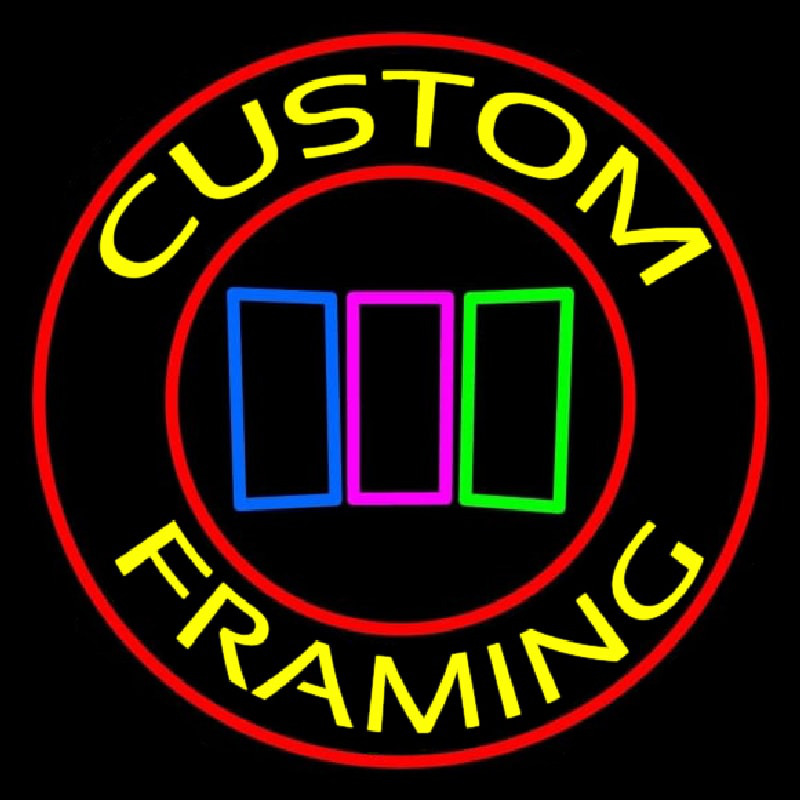 Red Custom Yellow Framing With Logo Neonskylt