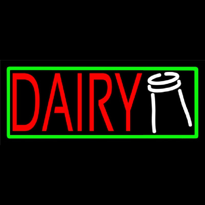 Red Dairy Neonskylt