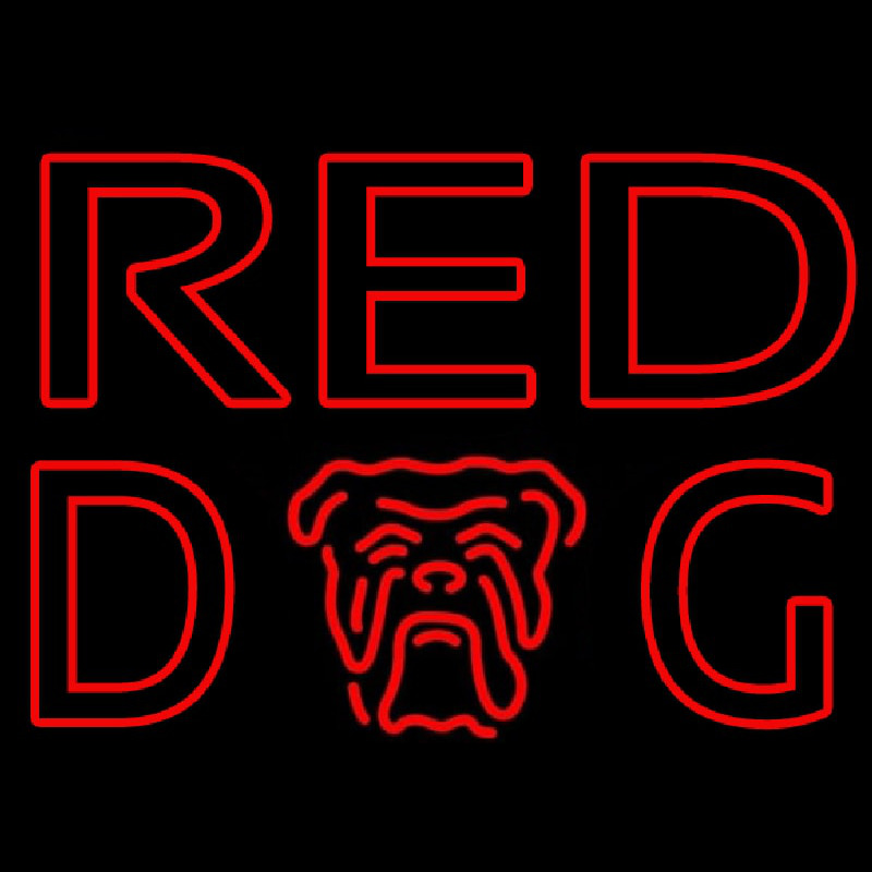 Red Dog Beer Sign Neonskylt