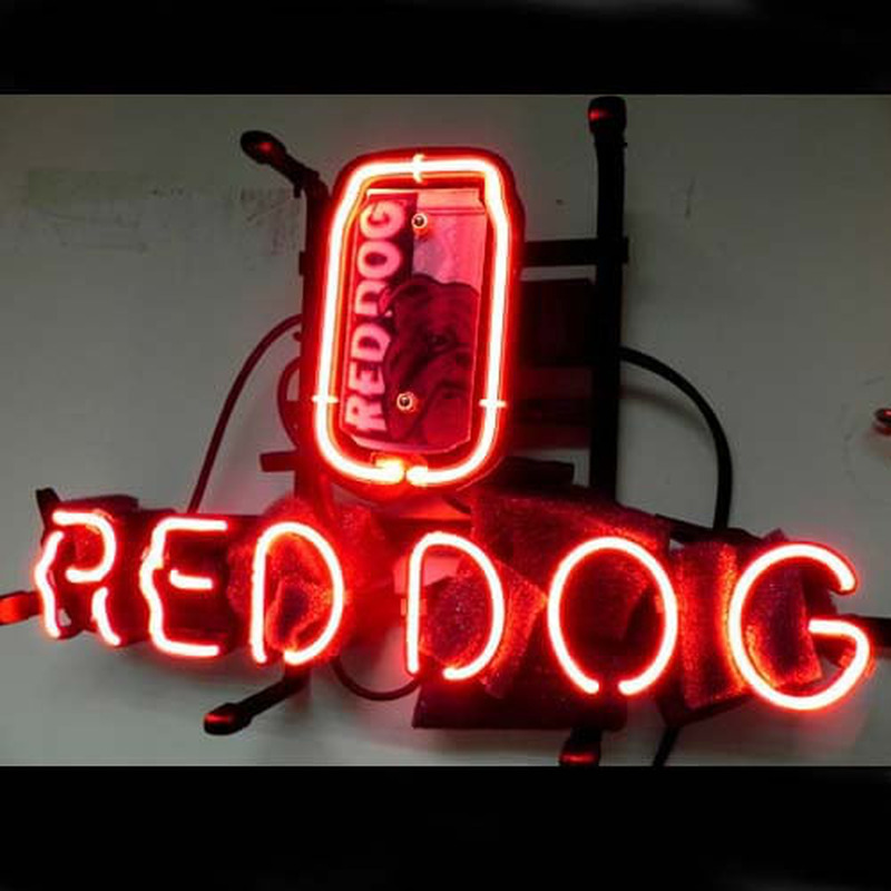 Red Dog Öl Bar Neonskylt