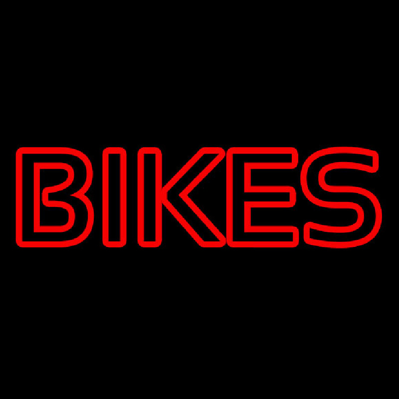 Red Double Stroke Bikes Neonskylt
