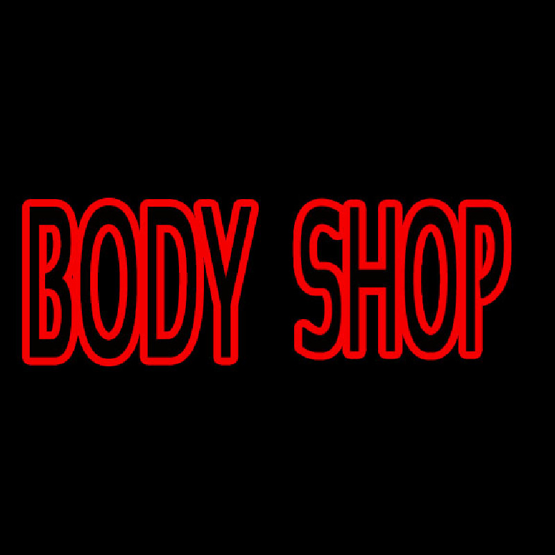 Red Double Stroke Body Shop Neonskylt